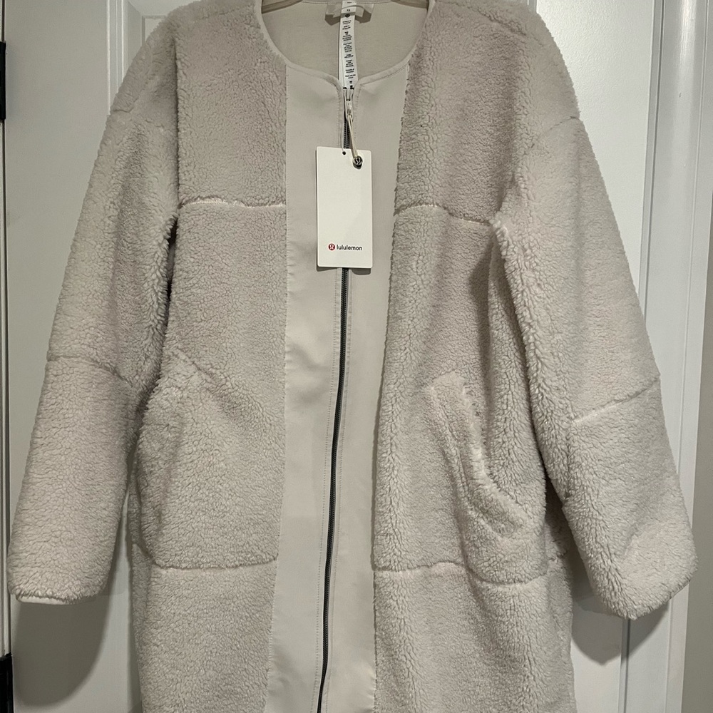 Lululemon Collarless Textured Fleece Full Zip Coat NWT